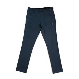 Psycho Bunny Sz 32 Mens Blue Tunstall Pants Drawstring Zip Slash Pockets